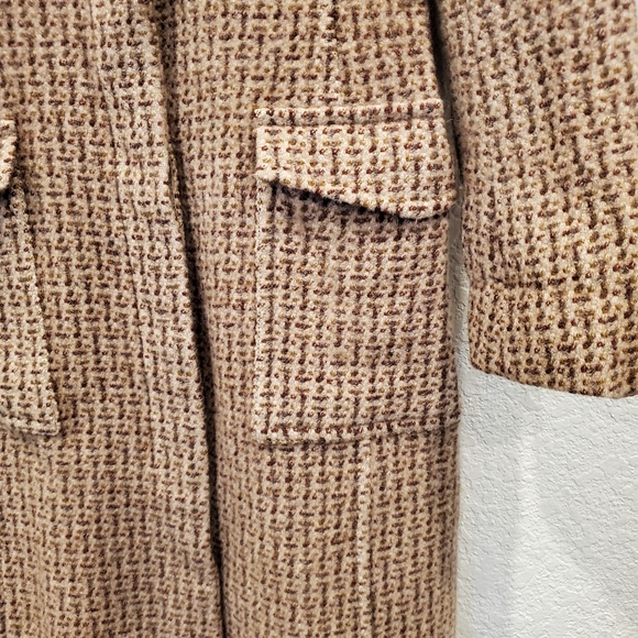 J.Crew Wool Coat Size 4 Brown Tan Burgundy - Picture 5 of 10